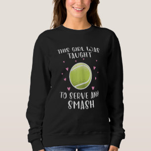 Lustiger Tennisspieler Damen Diese Mädchen Bediene Sweatshirt