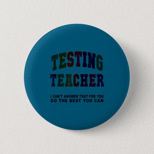 Lustiger Test Lehrer Testtag Alter Mathe Englisch  Button (Vorderseite)