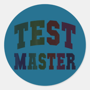 Lustiger Testmeister Testtag Lehrermodus auf elaF Runder Aufkleber