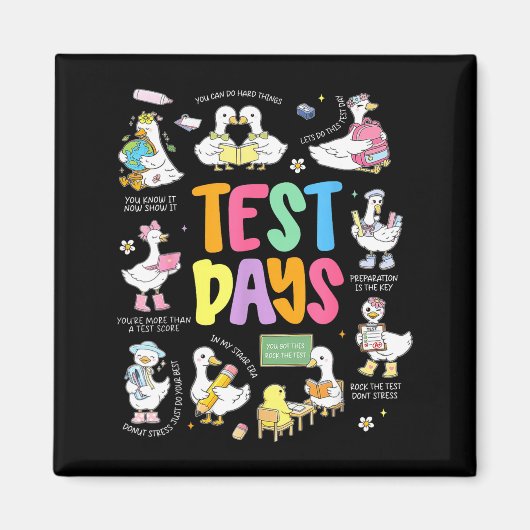 Lustiger Testtag Gans Testtag STAAR Tag Lehrer Magnet (Vorne)
