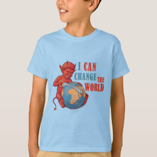 Lustiger Teufel Kid “Ich kann die Welt verändern” T-Shirt