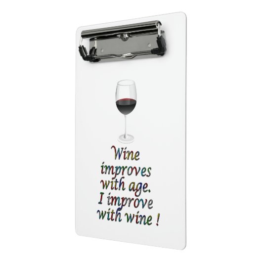 Lustiger Text des Weins Mini Klemmbrett (Gewinkelt2)