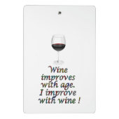 Lustiger Text des Weins Mini Klemmbrett (Rückseite)
