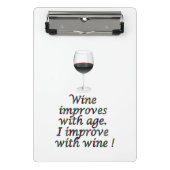 Lustiger Text des Weins Mini Klemmbrett (Vorderseite)