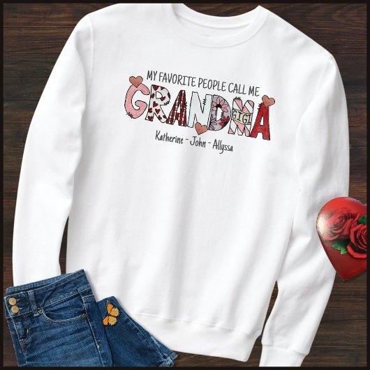 Lustiger Text Kinder Namen Oma Valentinstag Sweatshirt