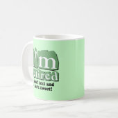 Lustiger Text tweeten Ruhestand Kaffeetasse (Vorderseite Links)