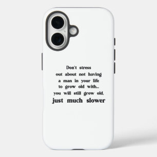 Lustiger Text über Frauen und Männer. iPhone 16 Hülle