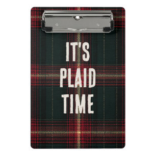 Lustiger Text Weihnachten Kariert Tartan SPORT-TRA Mini Klemmbrett