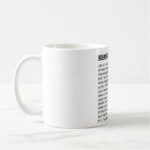 Lustiger Textcode für Senioren Kaffeetasse (Links)