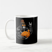 Lustiger Thanksgiving-Gorilla hält Truthahn Lgrim Kaffeetasse (Links)