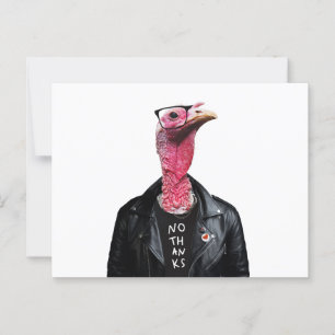 Lustiger Thanksgiving-Gruß mit coolen Herr Truthah Postkarte