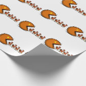 Lustiger Thanksgiving-Pie-essender Truthahn Retro- Geschenkpapier (Ecke)