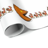 Lustiger Thanksgiving-Pie-essender Truthahn Retro- Geschenkpapier (Rolleneckpunkt)