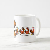 Lustiger Thanksgiving-Pie-essender Truthahn Retro- Kaffeetasse (VorderseiteRechts)