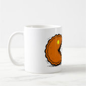 Lustiger Thanksgiving-Pie-essender Truthahn Retro- Kaffeetasse (Links)