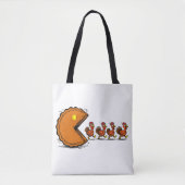 Lustiger Thanksgiving-Pie-essender Truthahn Retro- Tasche (Vorderseite)