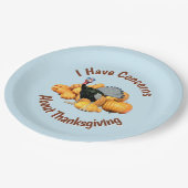 Lustiger Thanksgiving Truthahn Custom Humor Pappteller (Schrägansicht)