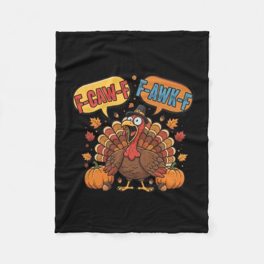 Lustiger Thanksgiving Truthahn Meme F-caw-f F-awk- Fleecedecke (Vorderseite)
