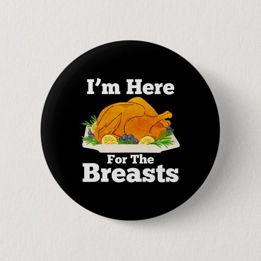 Lustiger Thanksgiving Truthahn Schmutziger Erwachs Button (Vorderseite)
