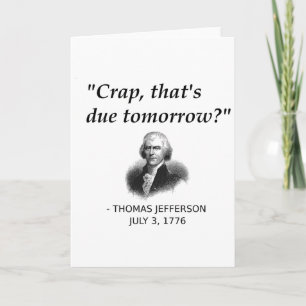Lustiger Thomas Jefferson USA Geschichte Lehrer Sc Karte
