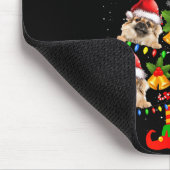 Lustiger Tibetan Spaniel Weihnachtslichter Baum Hu Mousepad (Ecke)