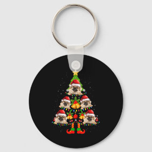 Lustiger Tibetan Spaniel Weihnachtslichter Baum Hu Schlüsselanhänger