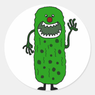 Lustiger Tickle-Monster-Cartoon Runder Aufkleber