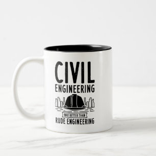 Lustiger Tiefbau-Streich Ingenieur Absolvent Zweifarbige Tasse