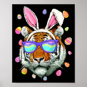 Lustiger Tiger Bunny Ohren Kostüm Frohen Ostertag  Poster