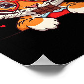 Lustiger Tiger Herz Schokolade Valentinstag Tiger Poster (Ecke)