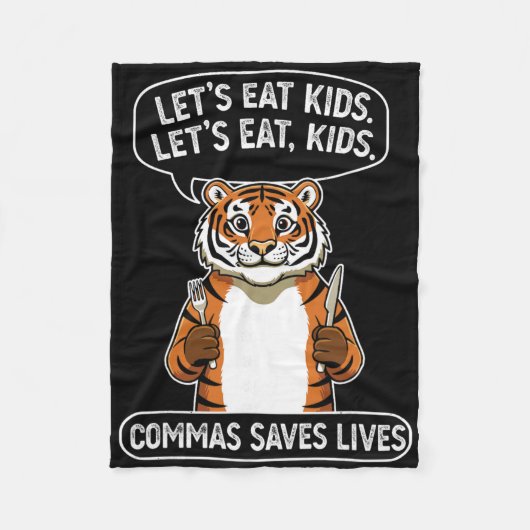 Lustiger Tiger. Lasst uns Kinder essen, Kommas ret Fleecedecke (Vorderseite)