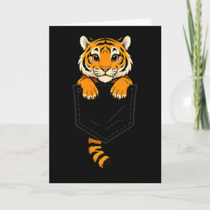 Lustiger Tiger schaut in die Tasche Tierliebhaber Karte