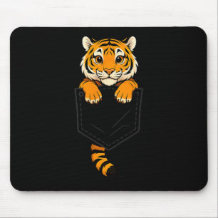Lustiger Tiger schaut in die Tasche Tierliebhaber Mousepad