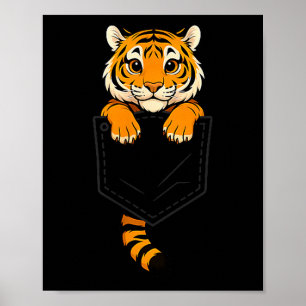 Lustiger Tiger schaut in die Tasche Tierliebhaber Poster