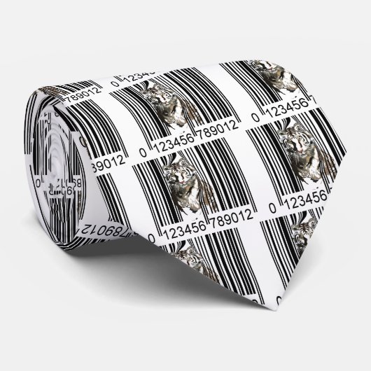 Lustiger Tigerbarcodevektor Krawatte (Gerollt)