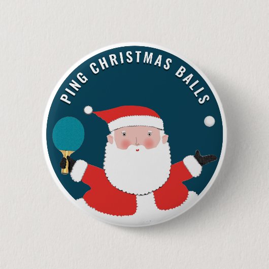 Lustiger Tischtennis-Weihnachtsstrumpf-Füller Button (Vorderseite)