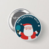 Lustiger Tischtennis-Weihnachtsstrumpf-Füller Button (Vorne & Hinten)