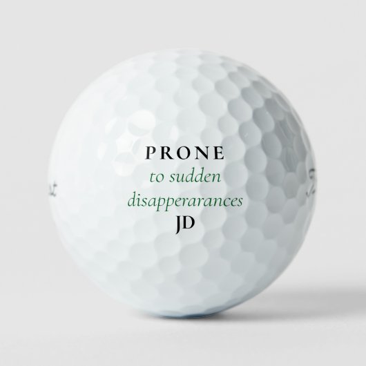 Lustiger Titelist 'Neigt zu plötzlichen Verschwind Golfball (Vorderseite)