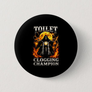 Lustiger Toiletten-Verstopfungsmeister Skelett Bik Button