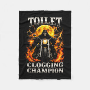 Lustiger Toiletten-Verstopfungsmeister-Skelett-Bik Fleecedecke