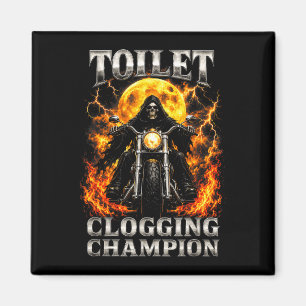 Lustiger Toiletten-Verstopfungsmeister Skelett Bik Magnet
