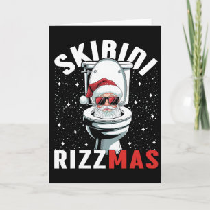 Lustiger Toiletten-Weihnachtsmann Skibidi Rizzmas Karte