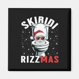 Lustiger Toiletten-Weihnachtsmann Skibidi Rizzmas  Magnet