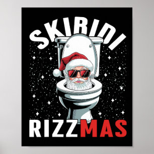 Lustiger Toiletten-Weihnachtsmann Skibidi Rizzmas Poster