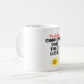 Lustiger Toilettenstopfer Kaffeetasse (Vorderseite Links)
