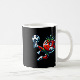 Lustiger Tomaten-Fußballspieler, der Byll-Maskottc Kaffeetasse