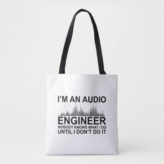 Lustiger Toningenieur sagt Tontechnik Tasche (Vorderseite)