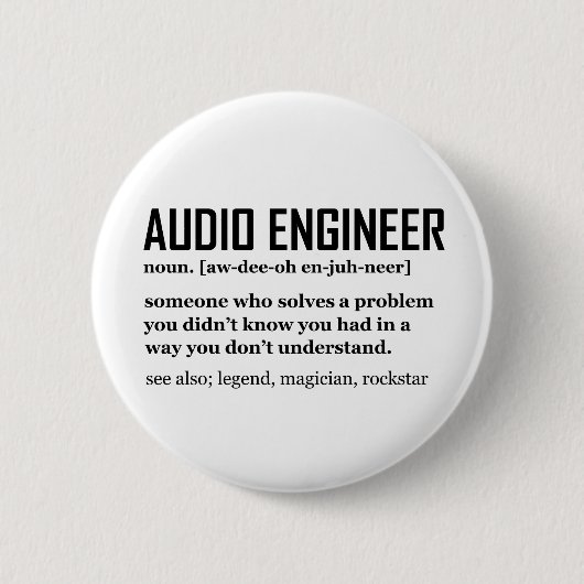 Lustiger Tontechniker Audio-Engineering-Definition Button (Vorderseite)