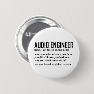 Lustiger Tontechniker Audio-Engineering-Definition Button