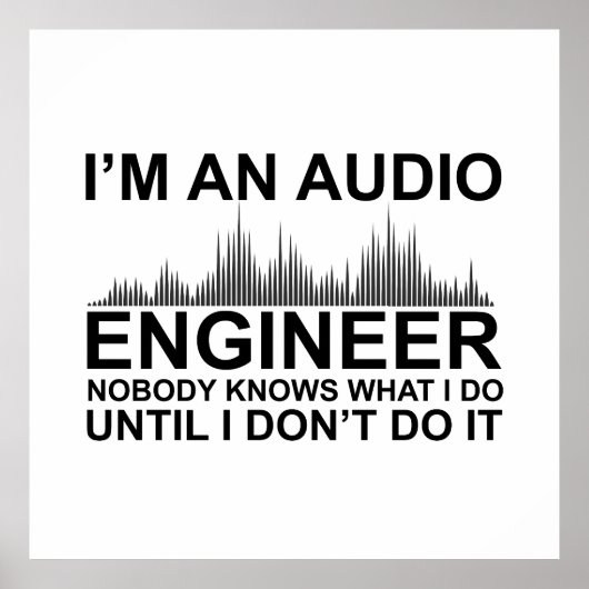 Lustiger Tontechniker, der Audiotechnik sagt Poster (Vorne)